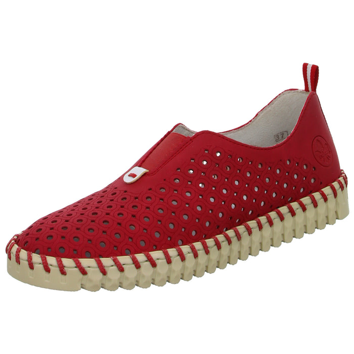 Rieker Slipper/Kletthalbschuh luftdurchlässig (durchbrochenes/geflochtenes Obermaterial) - SchuhEggers.de