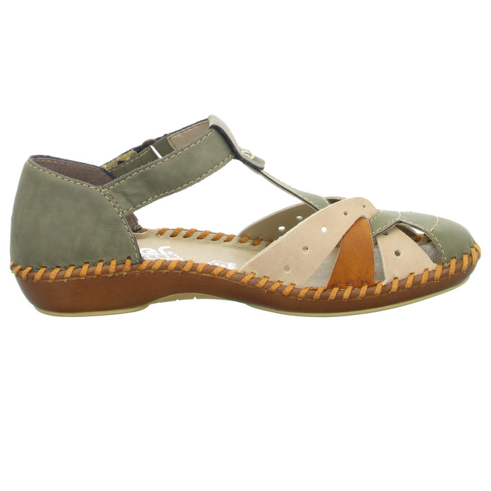 Rieker Slipper/Kletthalbschuh luftdurchlässig (durchbrochenes/geflochtenes Obermaterial) - SchuhEggers.de