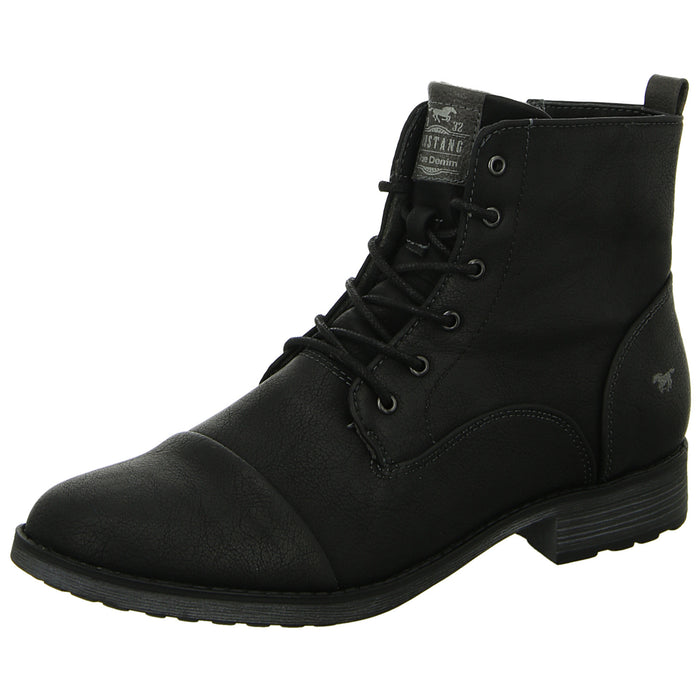 MUSTANG lace-up ankle boots with warm lining up to 35mm heel (casual)