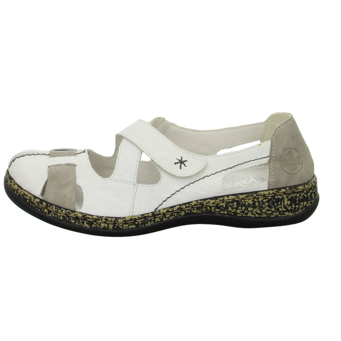 Rieker Slipper/Kletthalbschuh luftdurchlässig (durchbrochenes/geflochtenes Obermaterial) - SchuhEggers.de