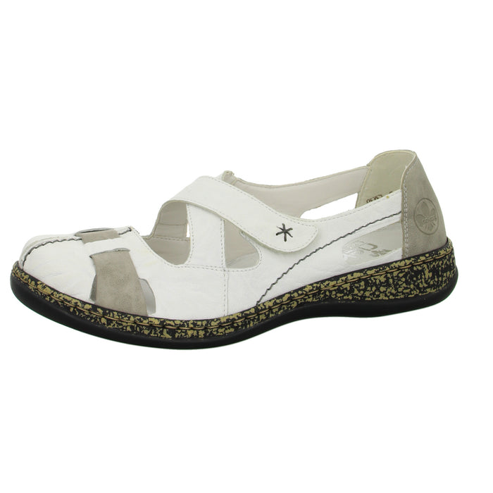 Rieker Slipper/Kletthalbschuh luftdurchlässig (durchbrochenes/geflochtenes Obermaterial) - SchuhEggers.de