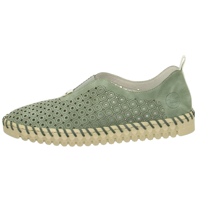 Rieker Slipper/Kletthalbschuh luftdurchlässig (durchbrochenes/geflochtenes Obermaterial) - SchuhEggers.de