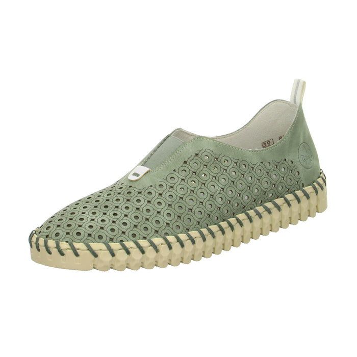 Rieker Slipper/Kletthalbschuh luftdurchlässig (durchbrochenes/geflochtenes Obermaterial) - SchuhEggers.de