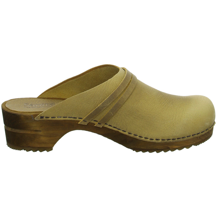 Sanita sabot/clog various heel heights WOOD-URSANA OPEN