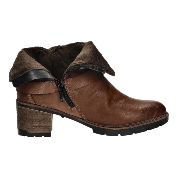 Rieker slip-on/zip-up ankle boots with cold lining from 35mm heel