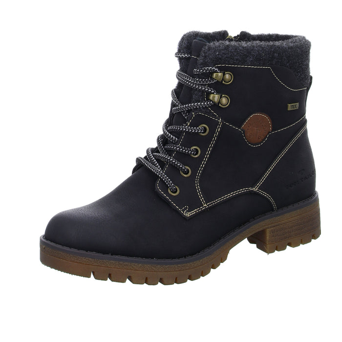 Tom Tailor lace-up ankle boots with warm lining up to 35mm heel (casual)