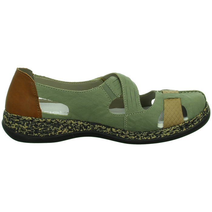 Rieker Slipper/Kletthalbschuh luftdurchlässig (durchbrochenes/geflochtenes Obermaterial) - SchuhEggers.de
