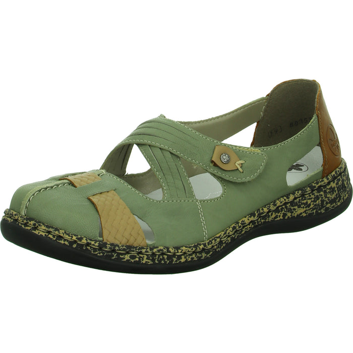 Rieker Slipper/Kletthalbschuh luftdurchlässig (durchbrochenes/geflochtenes Obermaterial) - SchuhEggers.de